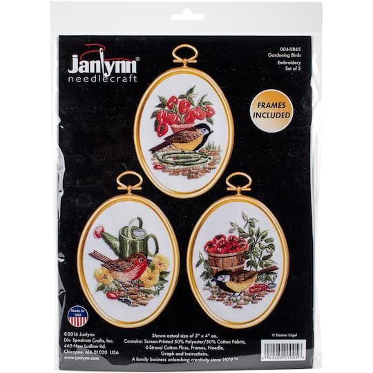Janlynn&#xAE; Gardening Birds Embroidery Kit Set